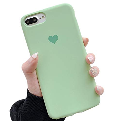 For Iphone 8 Plus 5 5 Cute Matte Heart Logo Microfiber Protective Shockproof Silicone Soft Case Walmart Com