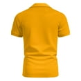 thumbnail image 4 of YLSDY Button Collared Shirts for Men Short Sleeve Button Down Waffle Henley Shirt Solid Color Casual Golf Workout Tee Top Big and Tall Yellow M, 4 of 8