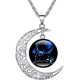 thumbnail image 1 of Collar opcional de 12 constelaciones, collar de luna, collar de regalo para mujeres, adolescentes y niñas, joyería de brillo lunar, colgante de galaxia de astrología, joyería de moda, 1 of 5