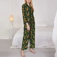 thumbnail image 3 of Honeii Mask Tropical Flower print Women's Pajama Sets Long Sleeve Button Down Sleepwear Nightwear Soft Pjs Lounge Sets-Large, 3 of 7