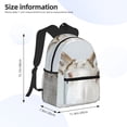 thumbnail image 3 of Daiia White Reindeer Portrait School Backpack for Men Women, Unisex Large Waterproof Bookbag Schoolbag Casual Daypack for High School/College/Teens/Travel/Work Black, 3 of 8