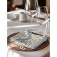 thumbnail image 6 of Beige Green Boho Cloth Napkins Set of 6 Reusable Dinner Napkins, Medieval Vintage Ethnic Floral Abstract Cocktail Napkin Washable Table Napkins for Wedding/Holiday Party/Baby Shower 20"x20", 6 of 7