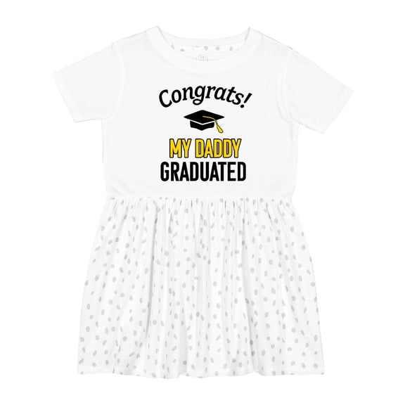 Inktastic Congrats My Daddy Graduated with Cap Girls Toddler Dress