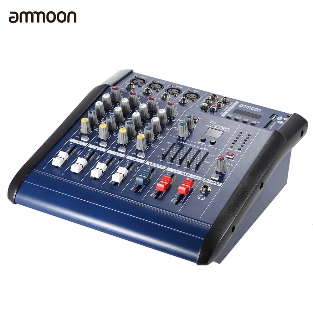 ammoon 4 Channel Digtal Mic Line Audio Mixing Mixer Console