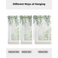 thumbnail image 2 of Teal Botanical Swag Valances for Windows, Sage Green Eucalyptus Leaves Watercolor Rod Pocket Sheer Valances for Large Windows, Swag Toppers Light Filtering for Kitchen Living Room 2 Panels 36''x63'', 2 of 3