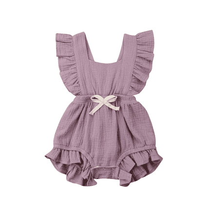 

Hirigin Newborn Baby Girl Ruffle Romper Sleeveless Jumpsuit Cotton Summer Outfit Clothes