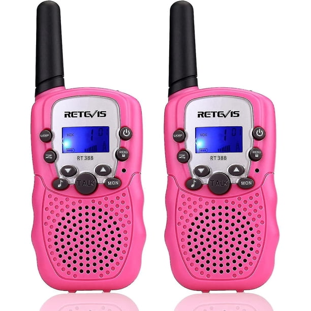 Walkie Talkies Lumana RT-388 para niños YONGSHENG 22 Canales con Linterna LCD Rosa