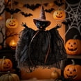 thumbnail image 5 of Halloween Hanging Ornament, Witch Pumpkin Black Cat Tattered Cloth Pendant, 23cm Vintage Style Fabric Decor for Tree Door Window Home Bar Holiday Party Arrangement, 5 of 6
