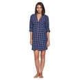 thumbnail image 2 of Ashford & Brooks Women's Woven Plaid Long Sleeve Button Down Sleep Shirt Nightshirt, 2 of 6