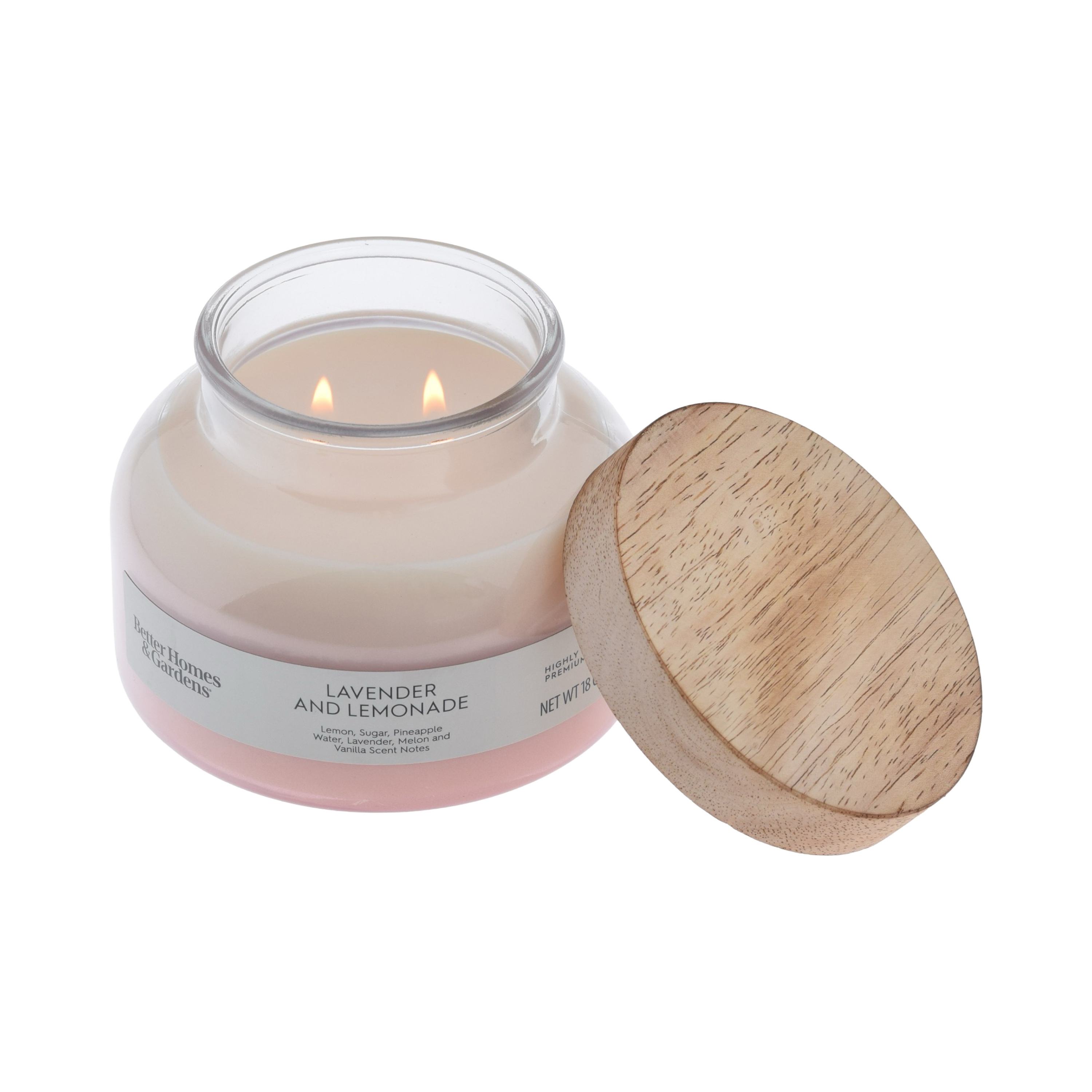 Better Homes & Gardens Lavender Lemonade 2-Wick Jar Candle, 18 oz photo 1