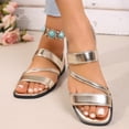 thumbnail image 4 of hoksml Women's Crisscross Slingback Flat Sandals, Square Toe, Casual Summer Walking Shoes, 4 of 9