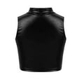 thumbnail image 2 of Oyolan Kids Girls Sleeveless Mock Neck Tank Top Modern Ballet Dance Gymnastic Sports Bra Dancewear Black 14, 2 of 7