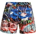 thumbnail image 2 of SSLR Womens Swim Shorts Pants Causal Hawaiian Shorts High Waist Flamingos Shorts, 2 of 6