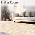 thumbnail image 2 of ODIKA 4'x6' Machine Washable Non-Slip Area Rug, Botanical Paisley Swirl Abstract Contemporary Modern Artistic High Traffic Rug, Beige, 466290, 2 of 5