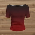 thumbnail image 6 of Bovxnpu Womens Short Sleeve T Shirts Printed T-Shirt Short Sleeve Crew Neck Ruched Side Slim Tops Summer Tops, 6 of 8