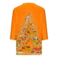 thumbnail image 5 of Joau Women's Ugly Christmas Shirts Glitter Christmas Tree Print 3/4 Length Sleeve V Neck Tunic Tops Holiday Xmas Shirts Graphic Tees Blouse, 5 of 5