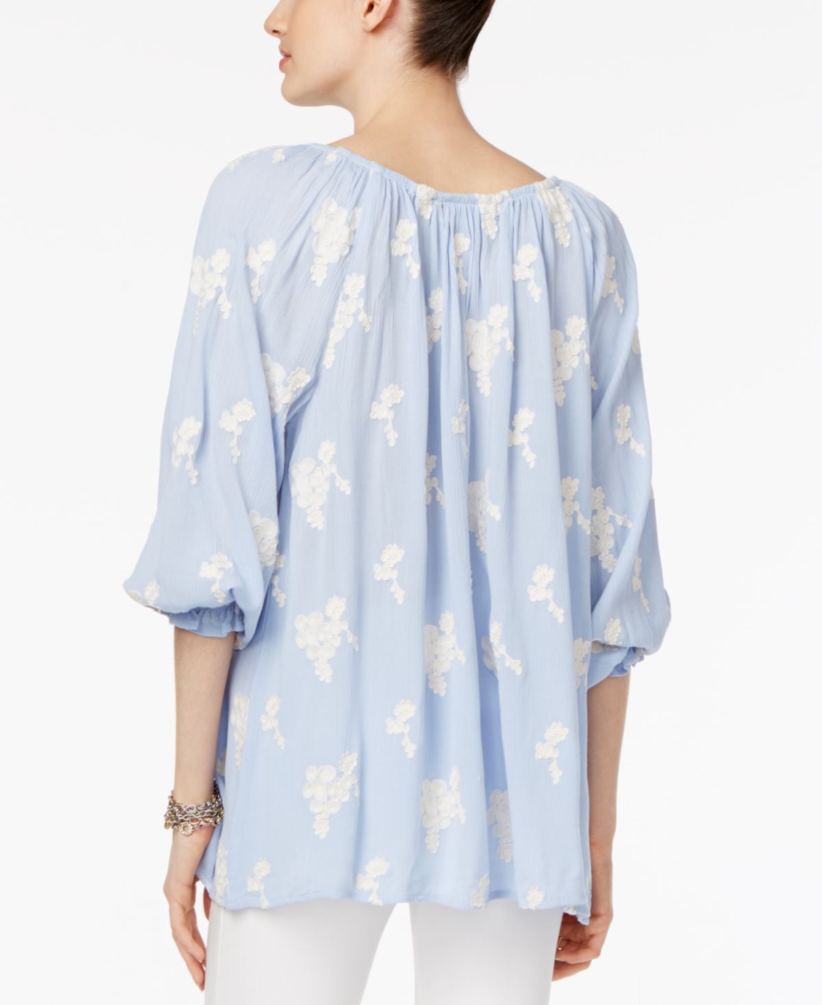 chelsea and theodore embroidered peasant blouse