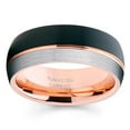 thumbnail image 2 of Rose Gold Tungsten Wedding Ring Anniversary Ring Men & Women 8mm Black Tungsten Ring Comfort Fit Ring Brush, 2 of 2