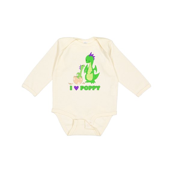 Inktastic I Love Poppy Boys or Girls Long Sleeve Baby Bodysuit