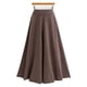 thumbnail image 3 of Falda patinadora larga plisada de corte A para mujer, café, L, 3 of 6