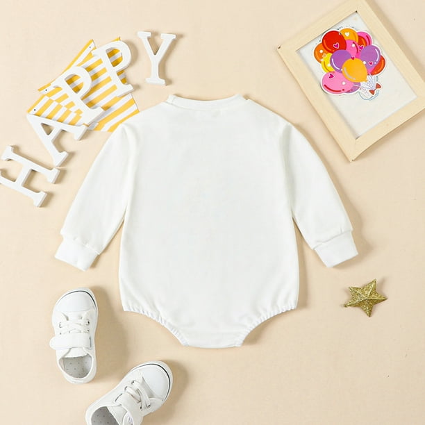 Gibobby Mamelucos para bebe nina Bebe Ninos Ninas Manga Larga Ano Nuevo Impresion Mono Recien Nacido Ropa De Otono Blanco 0 3 Meses Bodega Aurrera en linea