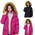 thumbnail image 6 of KAUOD Girls Hooded Parka Coats Quilted Puffer Lightweight Jackets Kids Toddler Winter Warm Coats Outdoor Padded down Outwear, 6 of 7