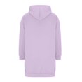 thumbnail image 4 of Swanpen Women's Solid Color Zip Up Long Hoodie Jacket Loose Mid Length Fleece Coat with Side Pockets, 4 of 5