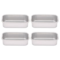 4Pcs Aluminum Alloy Loaf Tin Rectangular Non-Stick Bread Mould Pans Kitchen Dining Bar Supplies