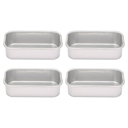 

4Pcs Aluminum Alloy Loaf Tin Rectangular Non-Stick Bread Mould Bread Loaf Pans Baking Kitchen Dining Bar Supplies
