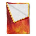 thumbnail image 2 of Orange Soft Flannel Fleece Throw Blanket, Graphic Style of Vibrant Illustration Heat Burning Theme Design Art Print, Cozy Plush for Indoor and Outdoor Use, 70" x 90", Orange and Yellow, by Ambesonne, 2 of 5