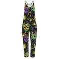 thumbnail image 5 of QATAINLAV Holiday Sales Womens Holiday Jumpsuits Dressy Mardi Gras Wide Leg Rompers Carnival Adjustable Strap Mask Graphic Printed Overalls with Pockets Black S, 5 of 6