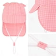 thumbnail image 7 of ROHUUQUE Kids Sun Hats UV Protection Wide Brim Boonie Hat Breathable Mesh Foldable Neck Flap Hat for Outdoor Pink, 7 of 7
