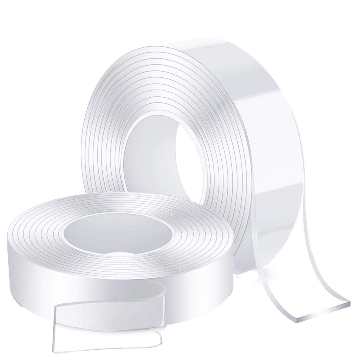 Ezlifego Double Sided Tape Heavy Duty 2pack 6m 19 7ft Multipurpose Mounting Tape Removable Adhesive Strips Transparent Wall Tape Washable Strong Sticky Tape Gel Poster Carpet Tape For Home Office Tape Adhesives Fasteners Spearhead Tape