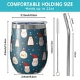 thumbnail image 5 of Christmas 12oz Stainless Steel Insulated Wine Tumbler with Lid and Straw – Double Wall Vacuum Mug for Hot & Cold Drinks, 304 Steel Interior, Sweat-Free Design, 5 of 5