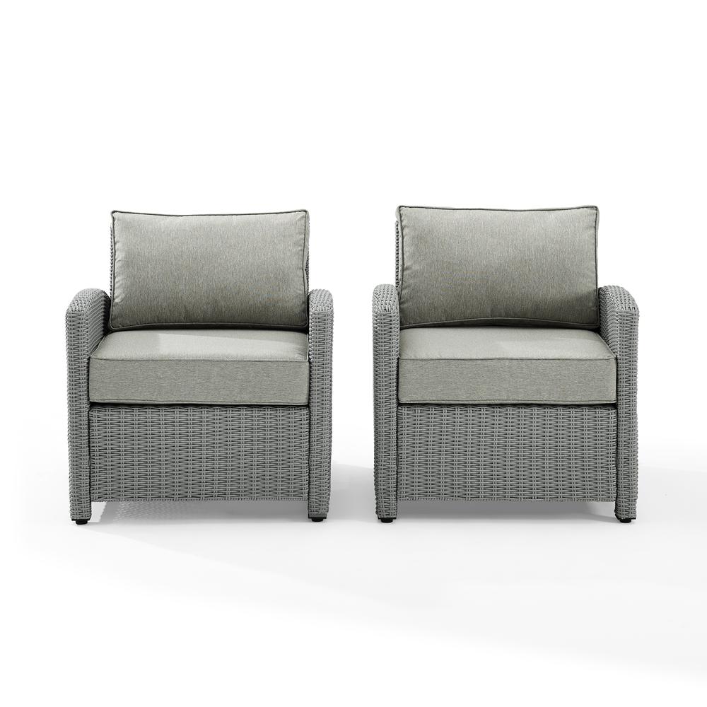 Crosley Furniture Bradenton Wicker / Rattan Patio Arm Chair in Gray (Set of 2) - image 4 of 6