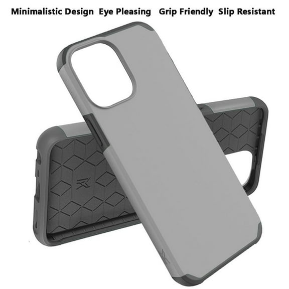 For Apple iPhone 13 Pro Max (6.7") Ultra Slim Corner Protection Shock Absorption Hybrid Dual Layer PC   TPU Armor Defender Cover ,Xpm Phone Case [Gray]