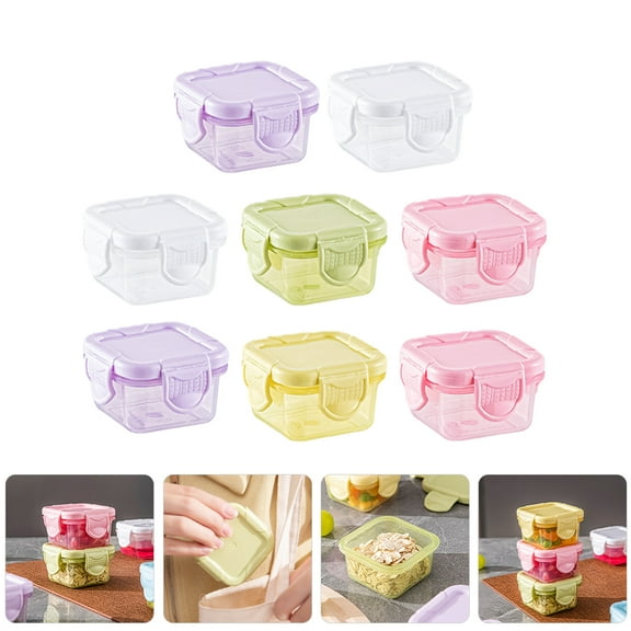 PBPBOX 8Pcs Small Condiment Containers With Lids Plastic Food Storage Leak Proof For Home Use Office