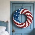 thumbnail image 4 of Patriotic Wreath for Front Door — Handmade American Flag Decor, Memorial Day, Independence Day, Labor Day, Indoor & Outdoor Use, No Maintenance, 4 of 5