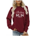 thumbnail image 2 of Hockey Mom Sweatshirt for Women Oversized Letter Print Drop Shoulder Tops Crewneck Lightweight Fashion Pullover Shirts, 2 of 4