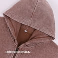 thumbnail image 4 of Resort Wear for Women 2025 Women's Solid Color Sweatshirt Women's Heavyweight Pullover Hoodie Zip Up Sweatshirt With Distressed Wash For Casual Wear, 4 of 8