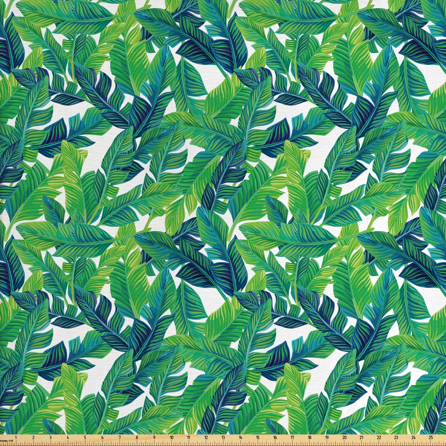 Banana Leaf Fabric by The Yard, Lush Green Leaves of a Tropical Tree