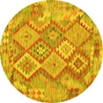 thumbnail image 1 of Ahgly Company Indoor Round Abstract Yellow Contemporary Area Rugs, 6' Round, 1 of 4