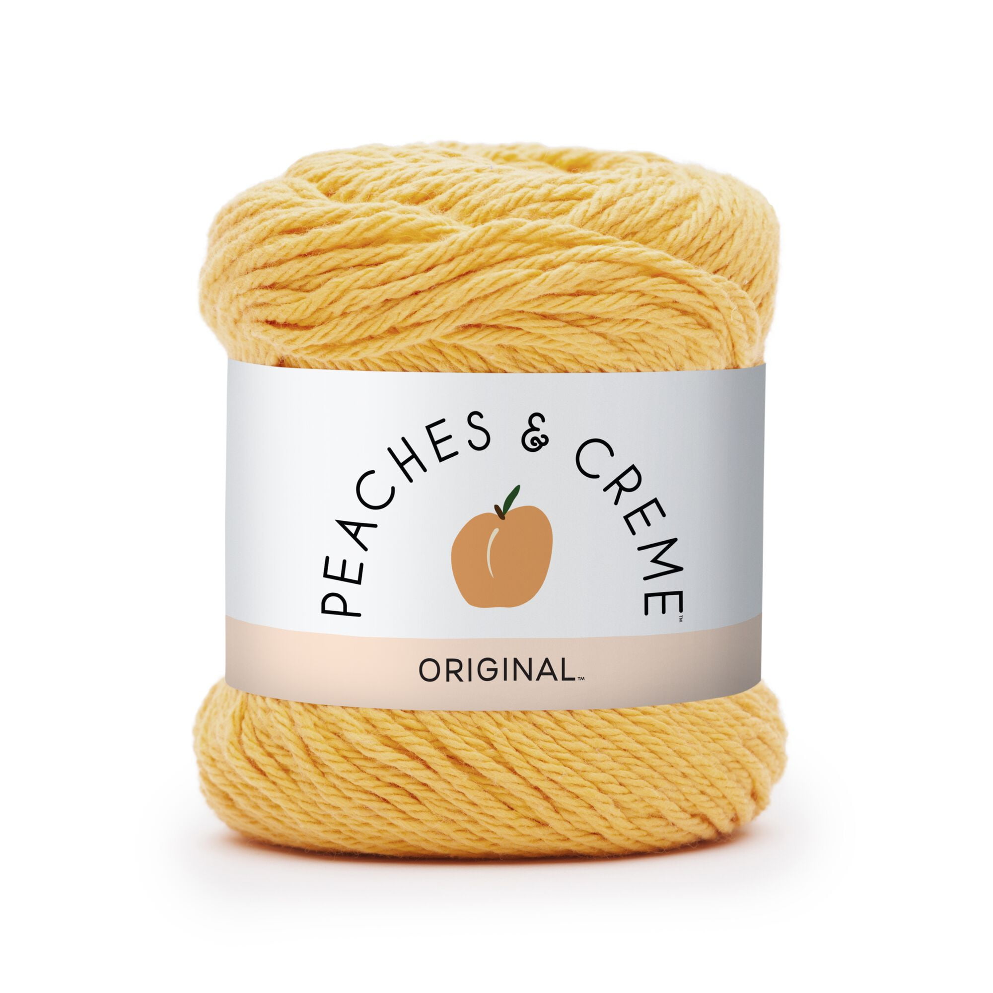 Peaches & Creme Solid 4 Medium Cotton Yarn, Gold 2.5oz/70.9g, 120 Yards