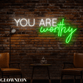 thumbnail image 3 of Glowneon You Are Worthy Neon Sign, Motivational Quote Led Wall Decor, 3 of 5