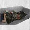 thumbnail image 6 of Day of the Dead Soft Flannel Fleece Throw Blanket, Spanish Woman with Calavera Makeup Art and Flower Blooms, Cozy Plush for Indoor and Outdoor Use, 50" x 60", Army Green Salmon, by Ambesonne, 6 of 6