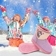 thumbnail image 7 of Girls' Big Kid Slip On Mid High Shimmer Winter Boots with Bows and Faux Fur Trims Blush Size 3(Pink), 7 of 7