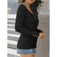 thumbnail image 5 of Womens Long Sleeve Shirts Casual Fall Fashion Clothes Tops Basic Ribbed Knit T Shirts, 5 of 6