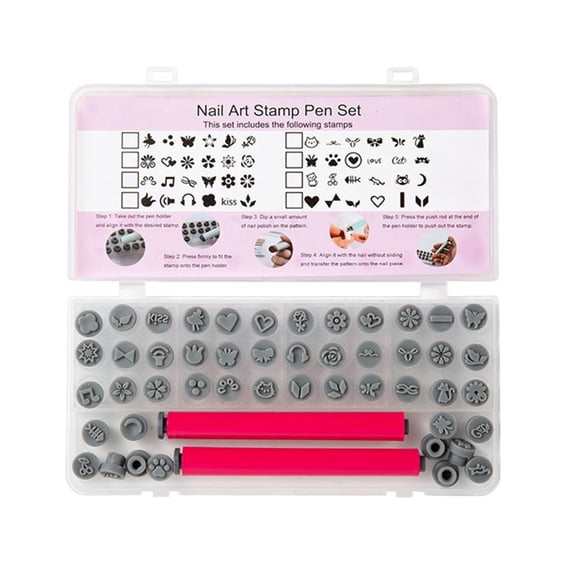 48 Piece Professional Nail Stamp Collection Detailed Designs Crafting Tools