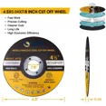 thumbnail image 5 of 10 Pack Metal & Stainless Steel Cut Off Wheels 4-1/2" Angle Grinder Cutting Disc, 5 of 5