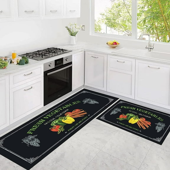 Hot Peppers Theme for Kitchen Floor Mats for in Front of Sink, Anti Fatigue Floor Mat for Kitchen, Padded Kitchen Mats for Standing and Kitchen Matt for Standing for Kitchen Decor 17"X30" 17"X47"